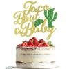 Dxsdgetue Gold Glitter Taco Bout A Baby Cake Topper,Mexican Fiesta Theme Baby Shower Party Decoration Supplies, Cactus Cake Topper for Mexican Fiesta Baby Shower Supplies, Taco Birthday Party Decor view 1