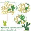 Dxsdgetue Gold Glitter Taco Bout A Baby Cake Topper,Mexican Fiesta Theme Baby Shower Party Decoration Supplies, Cactus Cake Topper for Mexican Fiesta Baby Shower Supplies, Taco Birthday Party Decor view 2