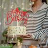 Dxsdgetue Happy Birthday Cake Topper Glitter Strawberry Cake Pick for Fruit Theme Baby Shower Birthday Party Strawberry Fruit Party Cake Decorations view 4