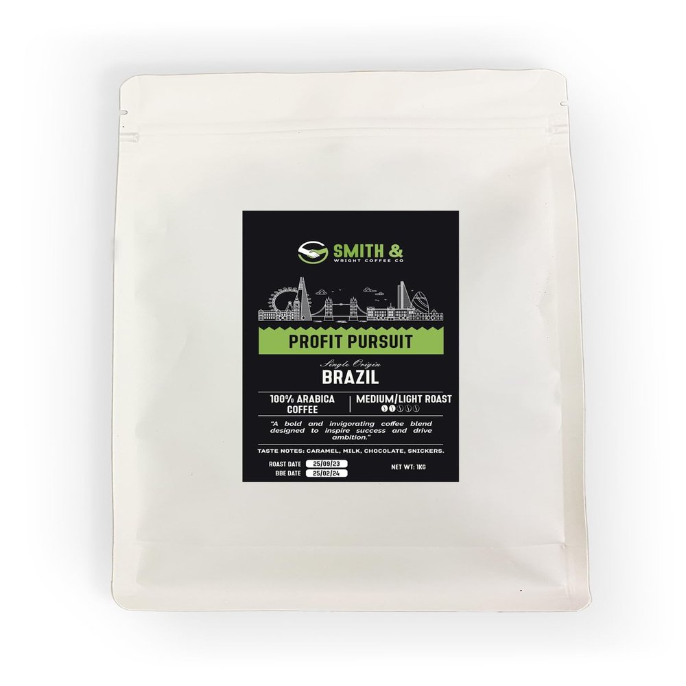Smith & Wright Coffee Co Profit Pursuit Medium/Light Roasted Brazil origin coffee, 100% arabica (1000 g, WHOLEBEAN)