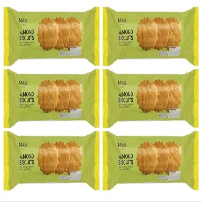 M&S Almond Biscuits Light & Crisp Biscuits with Almond Pieces 200g - 6 Pack in a Premier Life Store Box