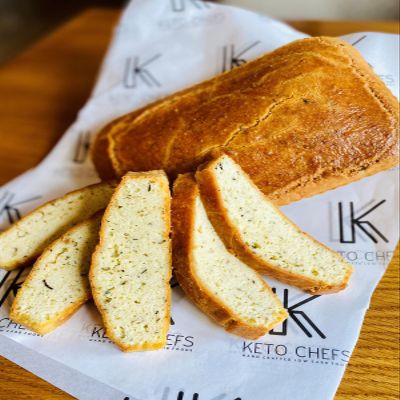 Keto Chefs Low Carb Gluten & Grain Free Garlic & Herb Focaccia Style Bread 400g Loaf