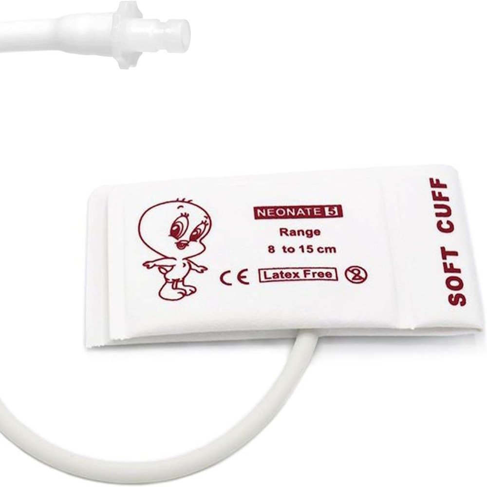 5PCS Disposable Veterinary Blood Pressure Cuff with BP 12 Connector for Animal or Neonate, 8-15 cm Single Tube Replacement NIBP Neonate Cuff