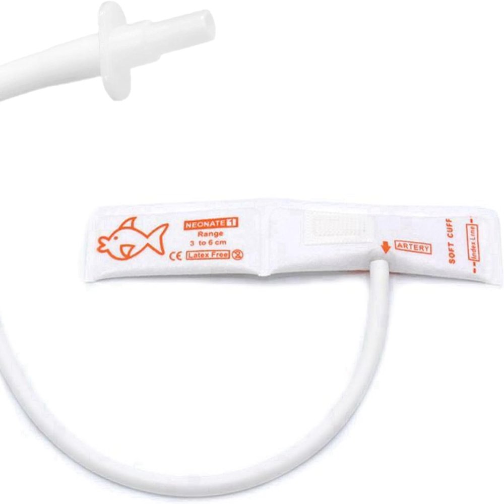 5PCS Disposable Veterinary Blood Pressure Cuff with BP 05 Connector for Cat Dog Animal, 3-6 cm Single Tube Replacement NIBP Pet Cuff, White