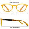 ABETOS Retro Blue Light Blocking Reading Glasses Round Frame Computer Eyeglasses Lightweight Fashion Clear Lens Readers Glasses with Spring Hinges for Men Women, Fruit Yellow 1.5 view 3