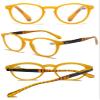 ABETOS Retro Blue Light Blocking Reading Glasses Round Frame Computer Eyeglasses Lightweight Fashion Clear Lens Readers Glasses with Spring Hinges for Men Women, Fruit Yellow 1.5 view 4