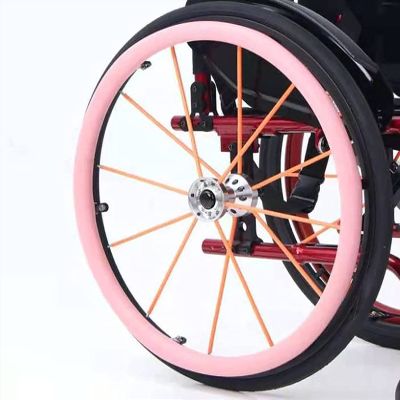 1 Pair 24-Inch Rear Wheel Sports Wheelchair Non-Slip Silicone Resistant Hand Push Cover, Wheelchair Rear Wheel Cover/Protective Sleeve, Hand Wheel Snare Pads,G,22 inch