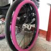 1 Pair 24-inch Rear Wheel Sports Wheelchair Non-Slip Wear-Resistant Silicone Hand Wheelchair Push Rim Covers,Hand Wheel Snare Pads,C,22 inch view 4