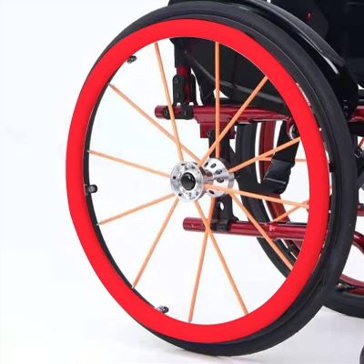 1 Pair 24-inch Rear Wheel Sports Wheelchair Non-Slip Wear-Resistant Silicone Hand Push Cover, Hand Wheel Snare Pads,C,24 inch