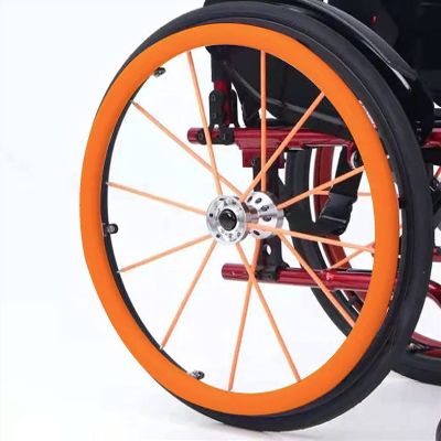 1 Pair 24 inch Rear Wheel Sports Wheelchair Silicone Hand Push Cover, Hand Wheel Snare Pads,G,22 inch