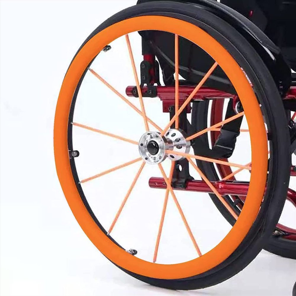 1 Pair 24 inch Rear Wheel Sports Wheelchair Silicone Hand Push Cover, Hand Wheel Snare Pads,G,22 inch