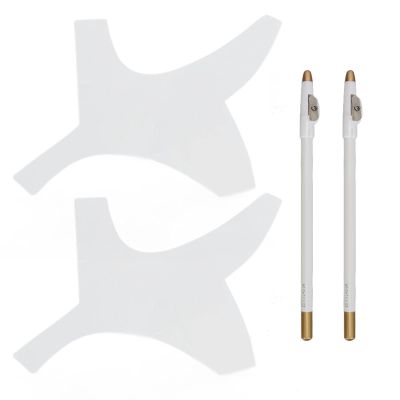 Beard Shaping Tool with Pencil Beard Guide Template Mustache Stencil Guide Template Beard Styling Tool for Men (Transparent)