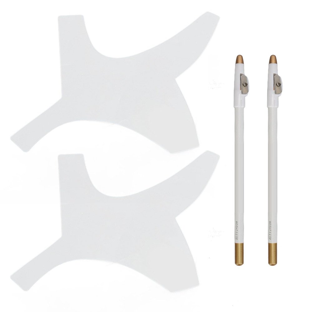 Beard Shaping Tool with Pencil Beard Guide Template Mustache Stencil Guide Template Beard Styling Tool for Men (Transparent)