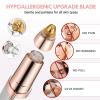 Eyebrow Hair Remover, Rechargeable Electric Eyebrow Trimmer Epilator with LED Lihgt for Women, Portable Painless Eyebrow Hair Removal Razor with 2 x Replacement Heads view 3