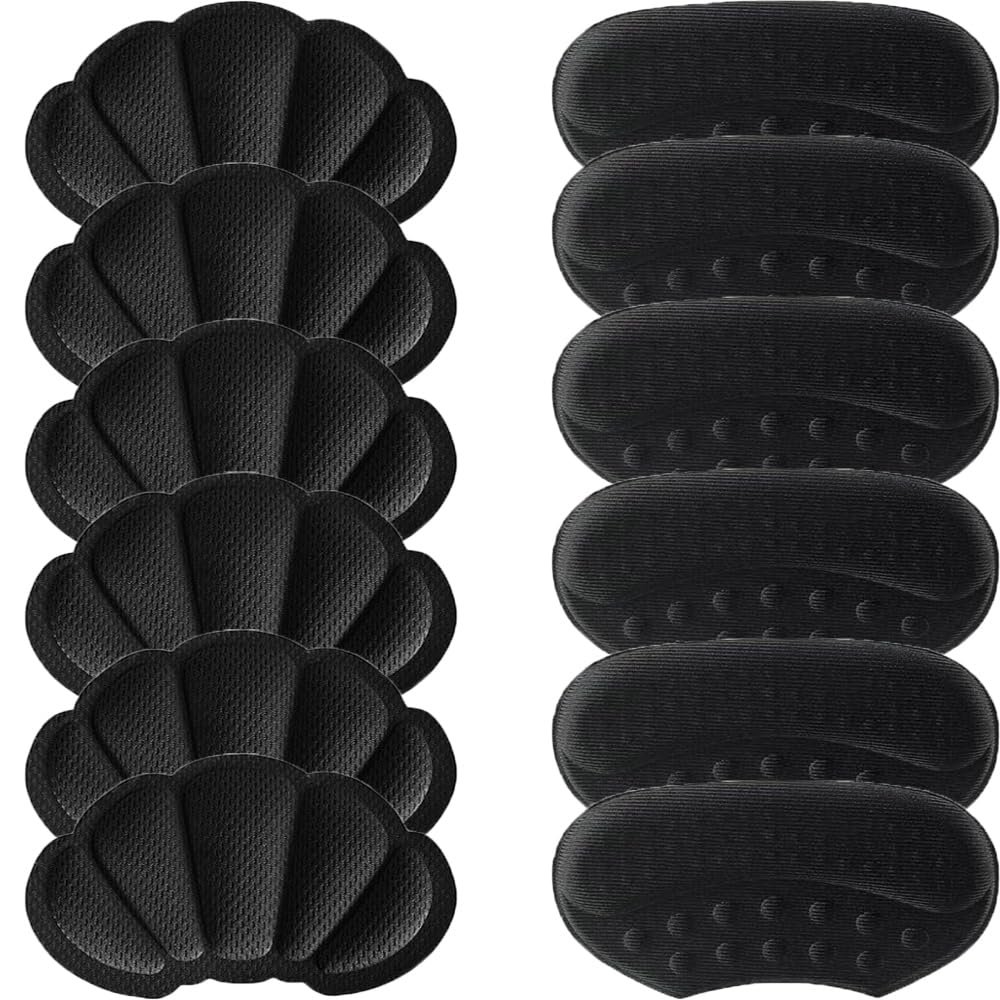 16 Pieces Back of Heel Cushion Inserts, Mesh Grips Pads for Boots, Loose Shoes Too Big, Reusable Adhesive Heel Guards Liners for Women Men, Improve Shoe Fit