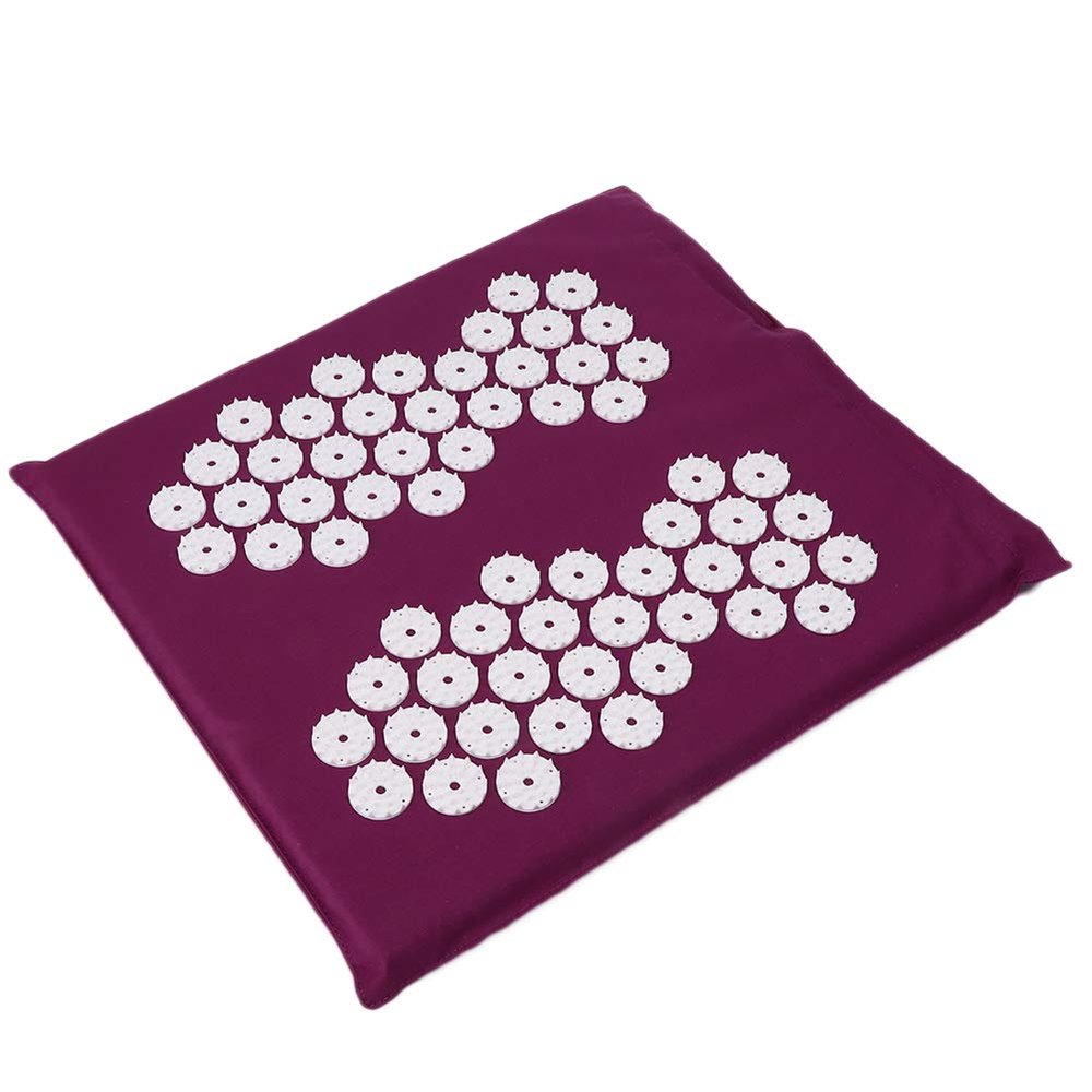 Acupressure Mat for Foot Massage - Relieves Muscle Pain and Fatigue with Stimulating Acupuncture Points, Improves Sleep - Purple/Green/Blue (Purple)