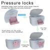 BVN 3-Layer Leak-Proof Denture Case with Strainer Basket,3-in-1 Airtight Soaking & Storage Box for Overnight Cleaning,Heavy-Duty Portable Cleaning Cup for Retainers,Clear Aligners & Mouth Guards view 4