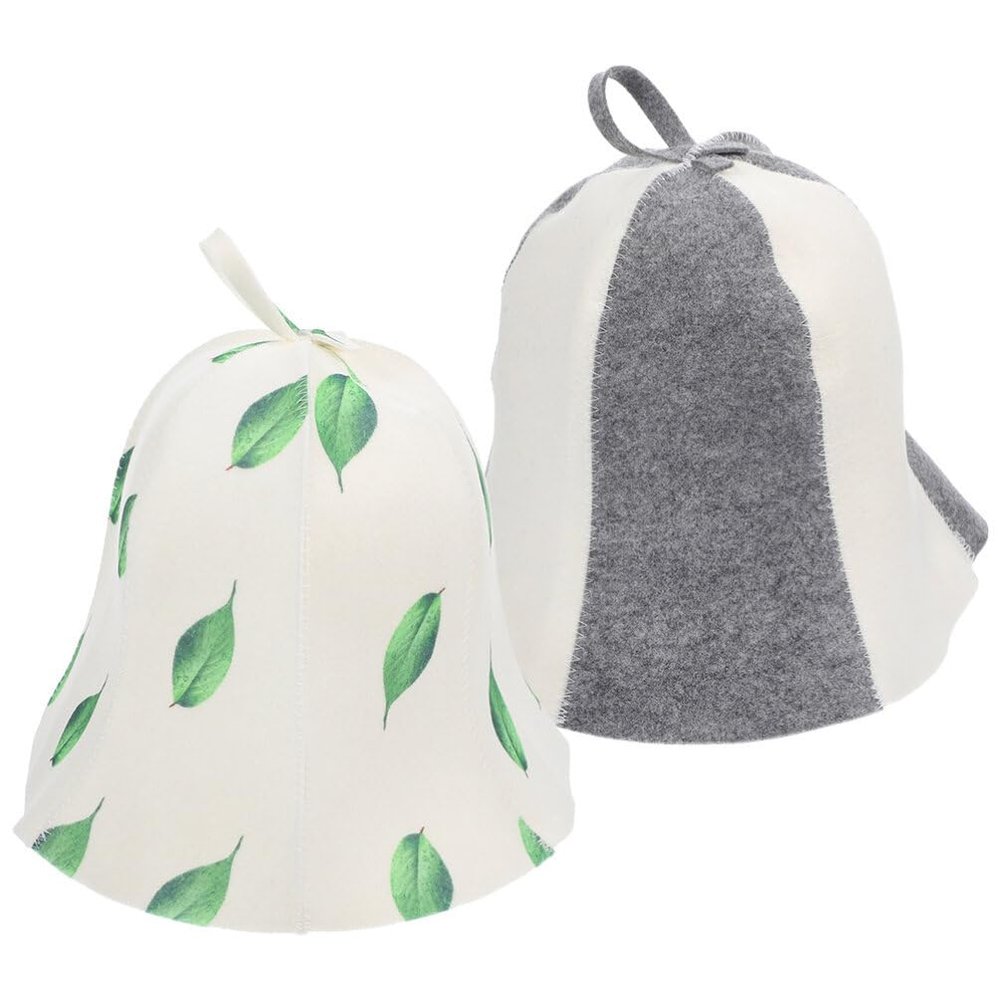 NIYANGLE 2pcs Felt Sauna Hat Breathable Hats for Women Mens Hats & Caps Men Bonnet Womens Shower Caps Sauna Hair Russian Bath Hats Men Hat Sauna Accessories Man Absorb Water Sauna Supplies