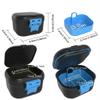 BVN Leakproof Denture Cup, Upgraded Carrying Storage, Denture Cup for Soaking Dentures,Denture Bath Box with Filter, Travel Retainer Cleaning Case (Black+Blue). view 2