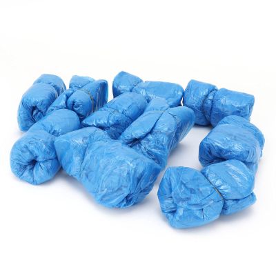 100pcs Disposable Boot Shoe Covers,Shoe Covers Non Slip for Indoors,PE Thickened Waterproof Shoe Protector Cover for Rain Home