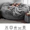 Bean Bag Chair Covers Only Without Filling,5/6/7Ft Giant Bean Bag Replacement Cover Without Fillers,Fluffy Fur Lazy Sofa Bed Cover for Adults,Black-7ft (Color : Brown, Size : 5ft) It's so kind of you view 4