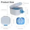 BVN 3-Layer Denture Case Leak-Proof, 3-in-1 Soaking, Drying & Storage Box with Strainer Basket, 250ml Heavy-Duty Retainer Cleaning Cup for Aligners, Mouth Guards, Metal Hinge view 2