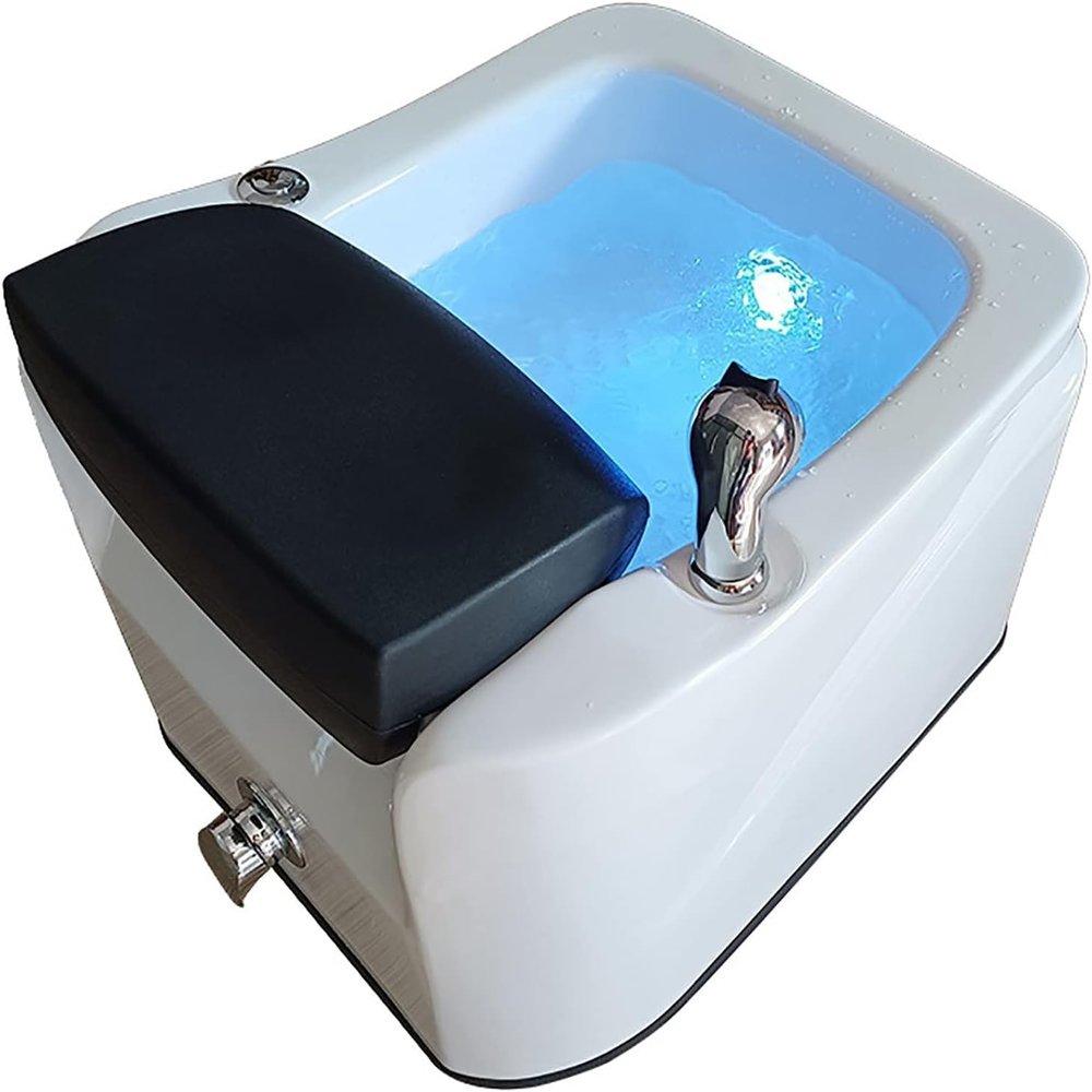 Acrylic Massage Footbath Foot Basin Pedicure Foot Spa Square Footbath with Pedicure Foot Rest with Bubble Jets Foot Bath Acupressure Massage Points Adjustable Water Shower (Size : Bath)