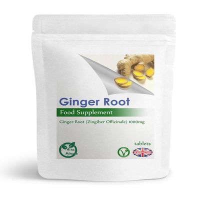 Ginger Root Extract 1000mg Tablets (Vegan) Travel & Morning Sickness, Healthy Digestion and Joints (Pack of 30)
