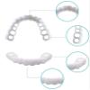 2 Pairs Prosthesis Teeth Fake Teeth White Dentures Teeth for Upper & Lower Teeth Veneers Simulation Braces Snap on Veneers Smile Fake Teeth Cover Imperfect Teeth Perfect Whitening False Teeth view 2
