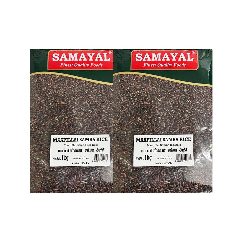 Samayal Mappillai Samba Rice - Bridegroom's Rice,Traditional red rice,Good Source of Iron & High fiber Content,With No preservatives,Authentic taste from Indian origin-Multiple Packs,1Kg (PACK OF 2)