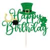 Bekaterea Happy St. Patrick's Day Cake TopperFour Leaf Clover Cake Picks for St Patrick's Day Cake DecorationsSt Patrick's Day Theme Baby Shower Birthday Party Supplies (green) view 2
