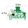 Bekaterea Happy St. Patrick's Day Cake TopperFour Leaf Clover Cake Picks for St Patrick's Day Cake DecorationsSt Patrick's Day Theme Baby Shower Birthday Party Supplies (green) view 3