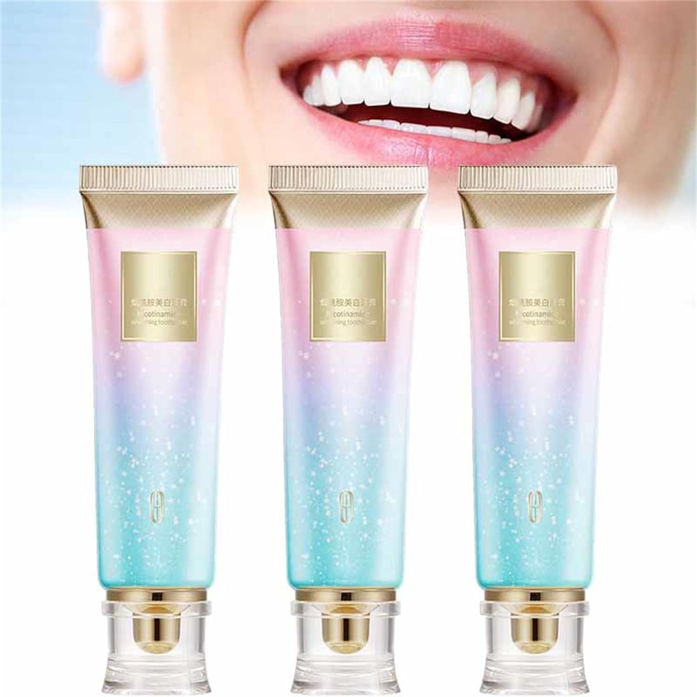 Dazzling White Toothpaste Fresh Breath Niacinamide Bad Breat Remove, Aquacool White Toothpaste, Toothpaste Remove Stain and Whitening, Sparkling White (3Pcs)
