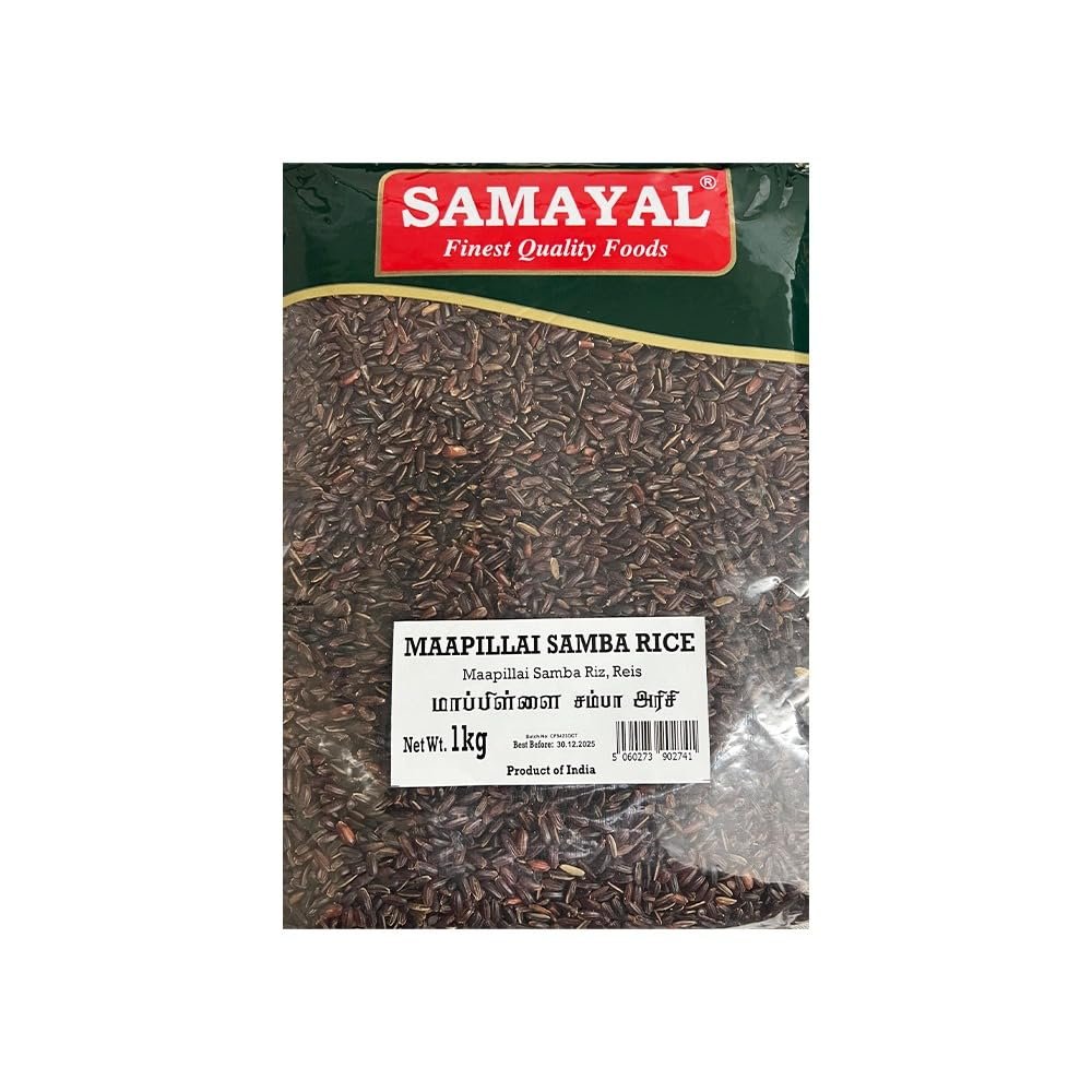 Samayal Mappillai Samba Rice - Bridegroom's Rice,Traditional red rice,Good Source of Iron & High fiber Content,With No preservatives,Authentic taste from Indian origin-Multiple Packs,1Kg (PACK OF 1)