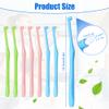 ACWOO Interspace Toothbrush, 8 Pcs Soft Single Tufted Toothbrush Trim Toothbrushes, Slim Interspace Teeth Brushes Interdental Brushes for Orthodontic Braces Detail Cleaning view 2