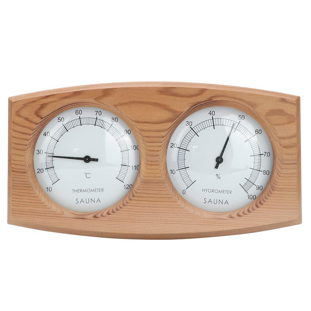 Sauna Thermometer Hygrometer, Cedar Wood 2 in 1 Indoor Humidity Temperature Measurement Indoor Sauna Accessories for Sauna Room Steam Room Accessories, for Family Hotel