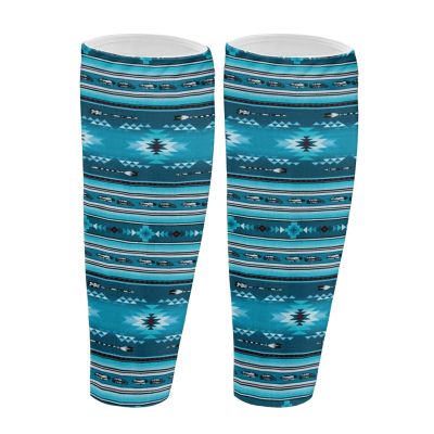 Wanyint Tribal Ethnic Style Compression Calf Sleeves Brace-Football Leg Sleeves for Women-Footless Compression Socks for Running Cycling & Fitness Shin Splint