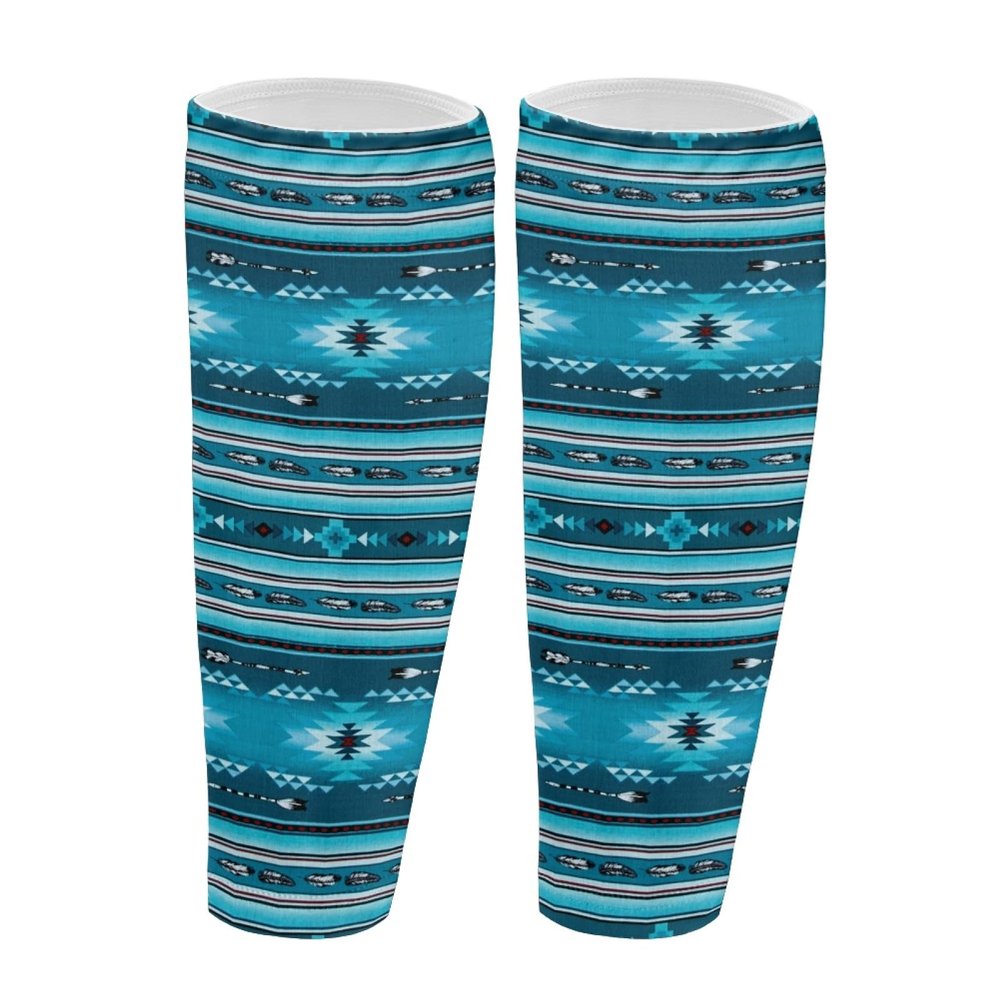 Wanyint Tribal Ethnic Style Compression Calf Sleeves Brace-Football Leg Sleeves for Women-Footless Compression Socks for Running Cycling & Fitness Shin Splint