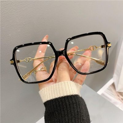 PARWANA Oversized Reading Glasses Cute Computer Readers Anti Blue Light Fatigue Relieve Flat Light Mirror Eyewear (Color : Golden, Size : +250)