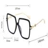 PARWANA Oversized Reading Glasses Cute Computer Readers Anti Blue Light Fatigue Relieve Flat Light Mirror Eyewear (Color : Golden, Size : +250) view 2