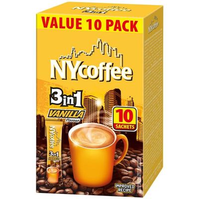 NY Coffee 3in1 Vanilla Coffee 140g - Box of 10 (Total 100 Sachets)