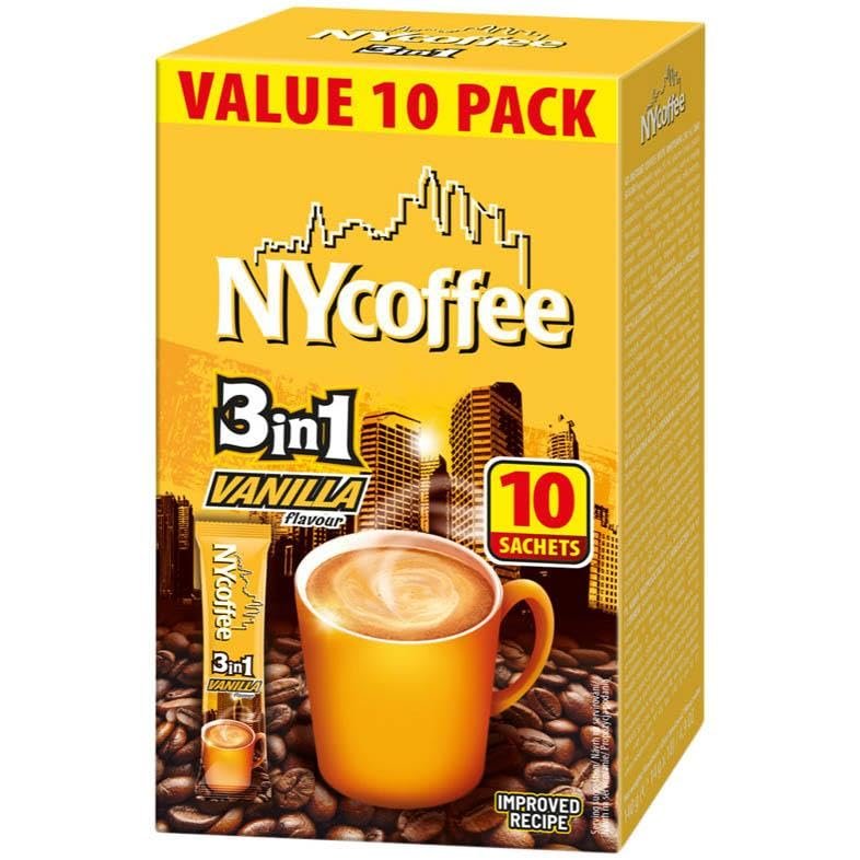 NY Coffee 3in1 Vanilla Coffee 140g - Box of 10 (Total 100 Sachets)