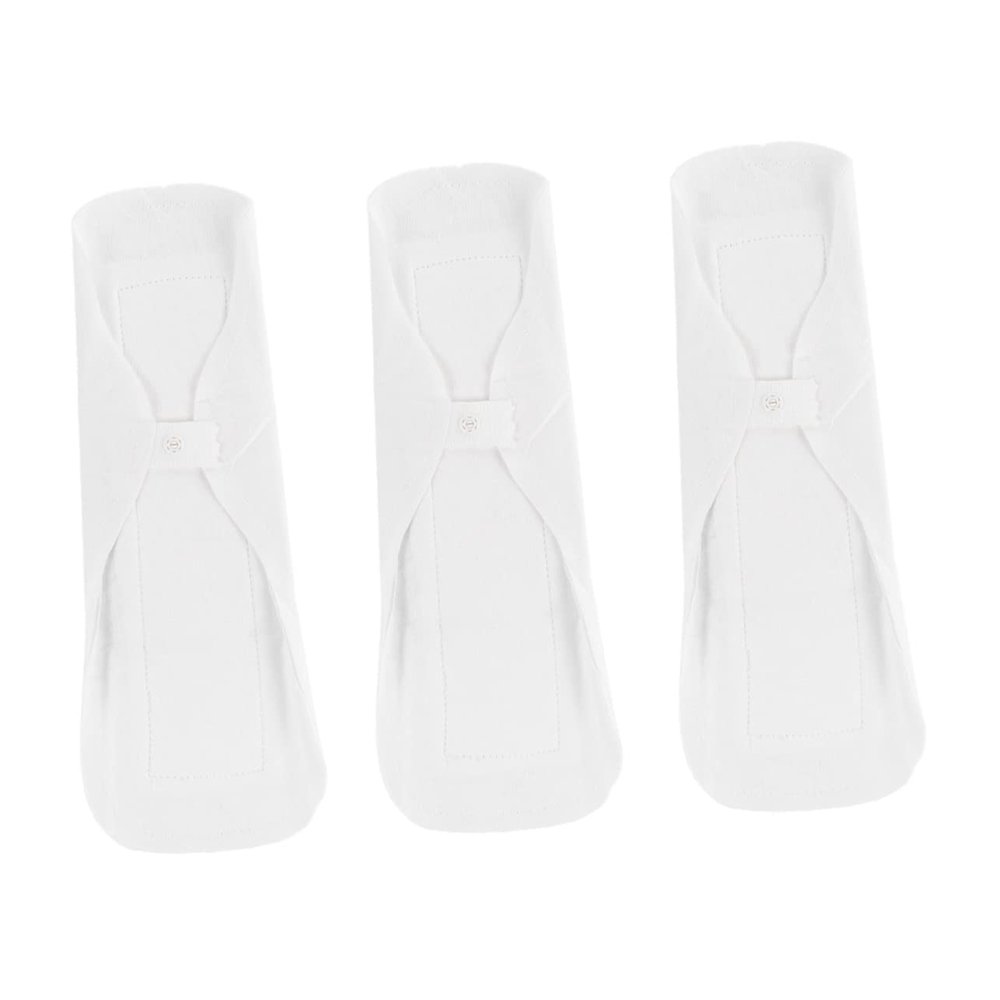 3Pcs Washable Cotton Menstrual Pads Reusable Sanitary Napkins for Leak Prevention Comfortable and Breathable for Daily Use and Travel