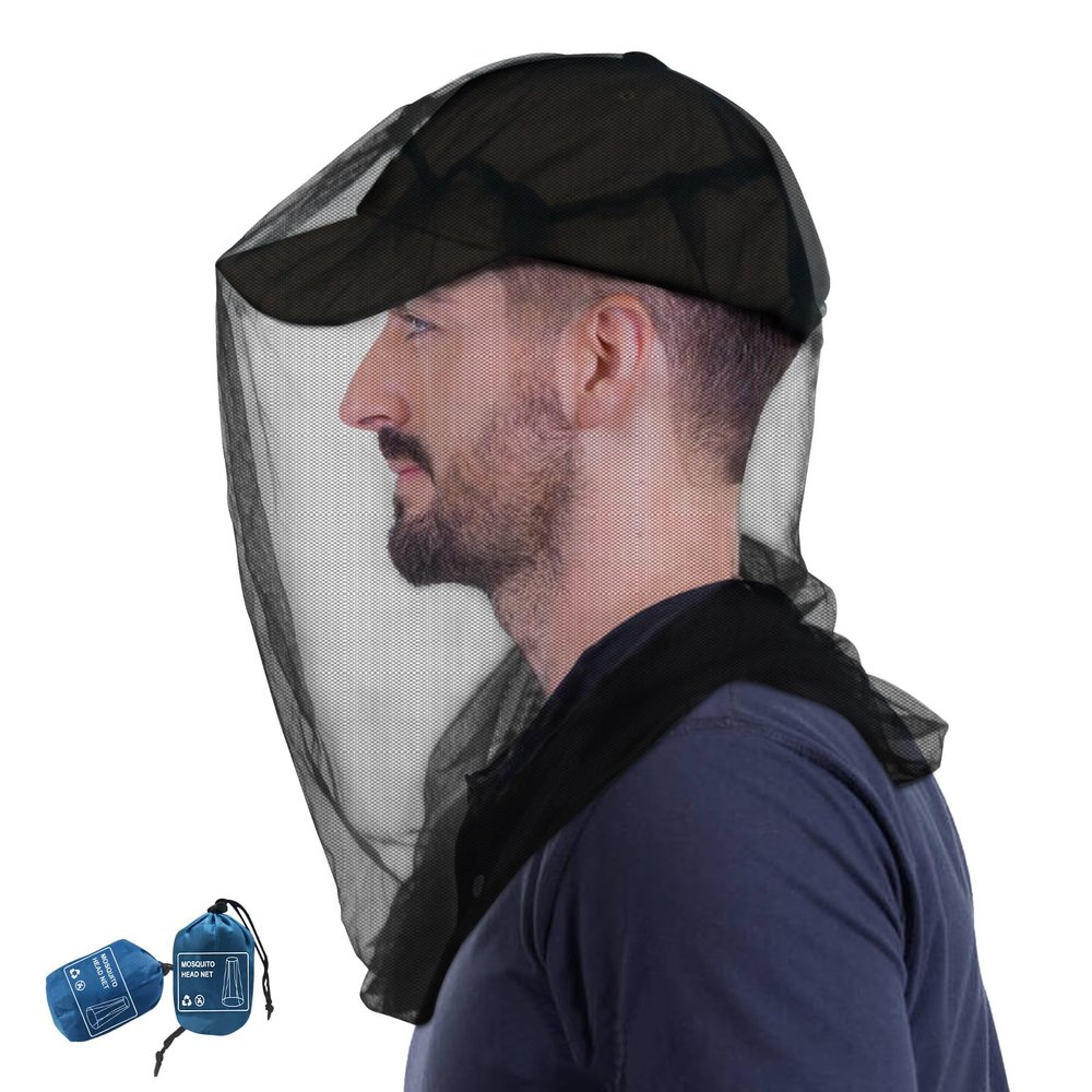 South To East Premium Midge Net for Head 2 Pack, Ultra Large & Long, Extra Fine Holes, Fly & Bug Protection Gear for Camping, Hiking, Fishing, Gardening, Safari, Fit All Hats for Men & Women