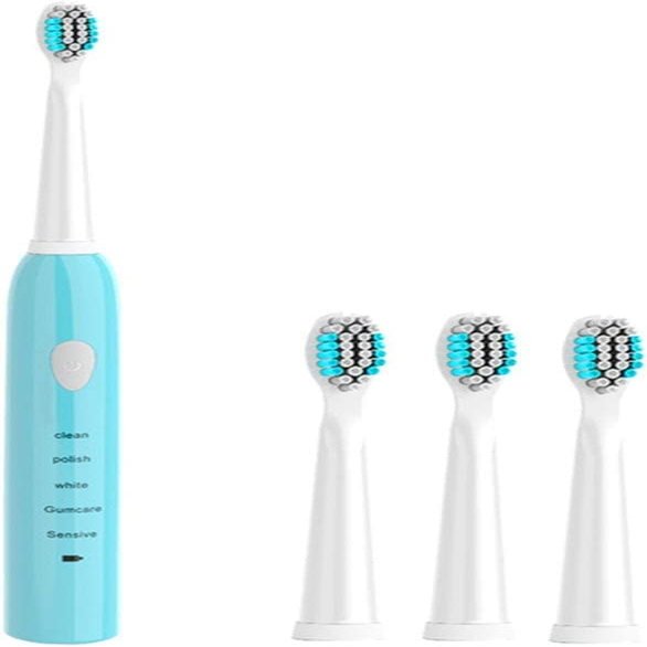 ARTSZY Electric Toothbrush, Ultrasonic Electric Toothbrush USB Rechargeable Toothbrush Adult Electronic Washable Whitening Tooth Brush (Color : Blue)