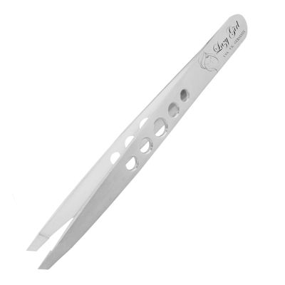YNR Tweezers for Facial Hair Women Stainless Steel Slanted Eyebrow Tweezer for Precision Hair Plucking, Chin, Ingrown Hair, Splinters & Tick Remover for Men & Women | (Silver)