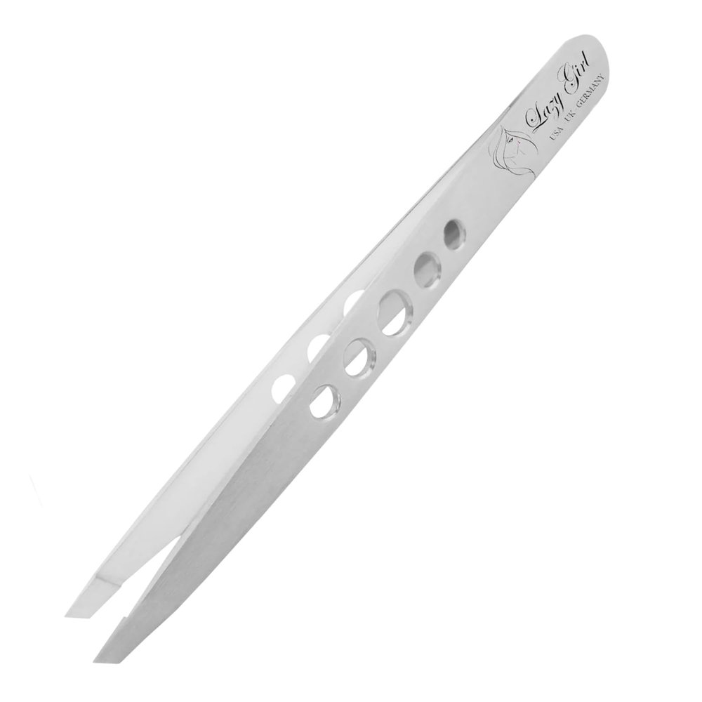 YNR Tweezers for Facial Hair Women Stainless Steel Slanted Eyebrow Tweezer for Precision Hair Plucking, Chin, Ingrown Hair, Splinters & Tick Remover for Men & Women | (Silver)
