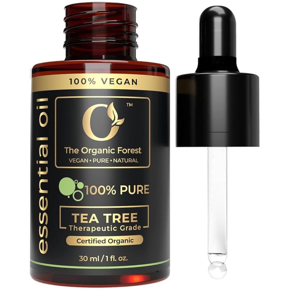 100% Plant Based Organic Tea Tree Oil for Nail, Skin & Hair Care | Cruelty-Free & Vegan Friendly | Pure & Natural Teatree Oil for for Foot Care, Body Wash, Face Wash & Skincare Routine