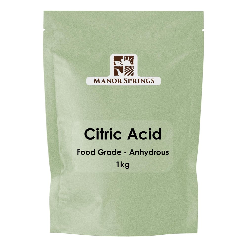 Citric Acid 1kg Food Grade Anhydrous, Multipurpose Natural Preservative, Cleaning & Descaling Agent by Manor Springs