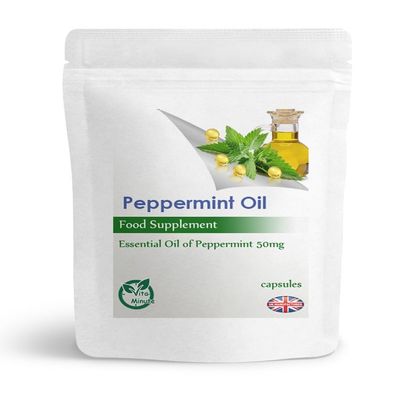 Peppermint Oil 50mg Capsules | Stomach, Bowel and Digestion Support, Gastric Aid (Pack of 180)